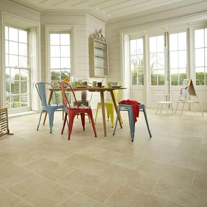Vinyl Flooring Dining Rooms installation showing neat edge finishing near walls