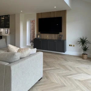 White Beach Oak Chevron Flooring