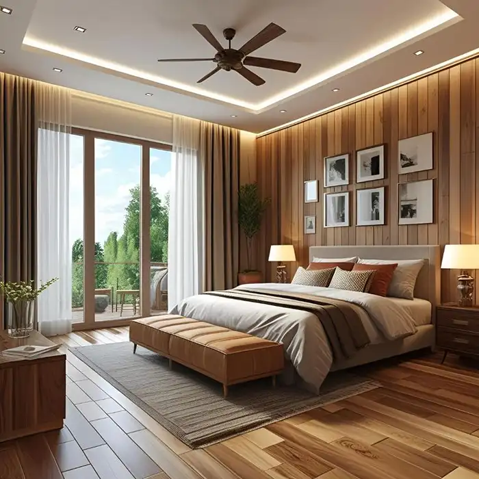 Wooden Flooring Bedrooms installation showing accurate cuts near walls and corners