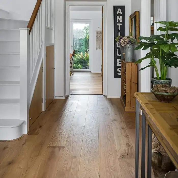 Wooden Flooring Hallways installation showing accurate cuts around door openings