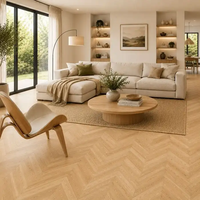 Wooden Flooring Living Rooms installed with natural timber planks across spacious seating areas