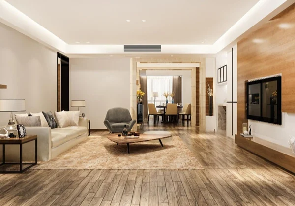 Wooden Flooring featured in a modern home with seamless floor layout and natural wood texture
