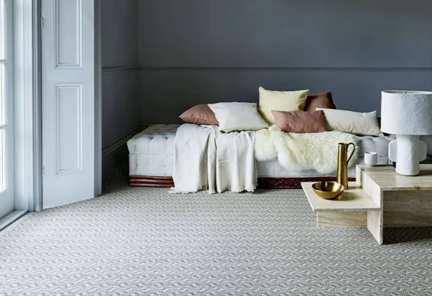 Wool Carpet installed across a bedroom floor with fitted edges and seamless wall-to-wall finish