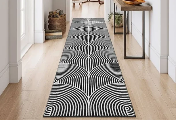 black lined Carpet Runner for hallway