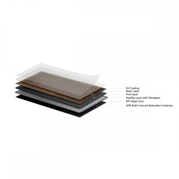 Naturelle Grey Marl SPC Rigid Core Click Vinyl Flooring Tiles - Image 2