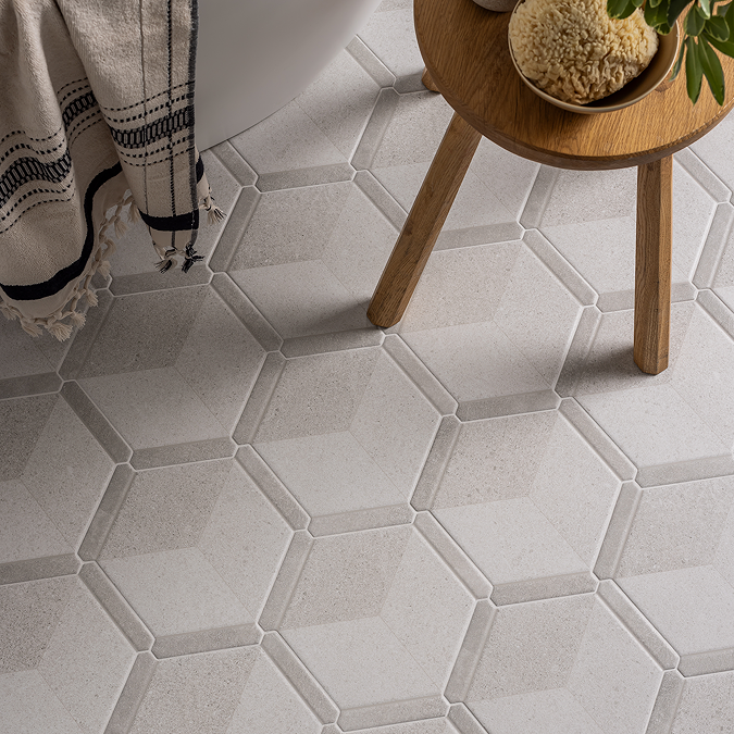 Grey Hexagon Flooring