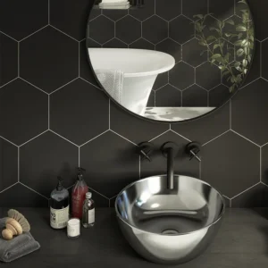 Kai Black Hexagon Flooring