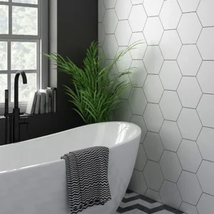 Kai White Hexagon Flooring