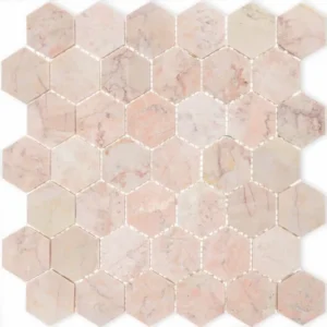 Pink Honed Mosaic Flooring