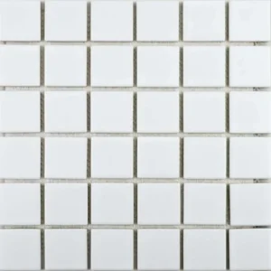 White Square Gloss Mosaic Flooring