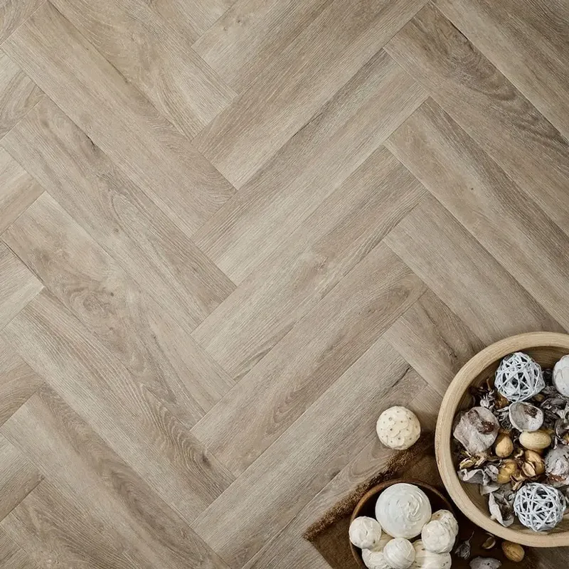 Elements Limed Oak Herringbone LVT Flooring