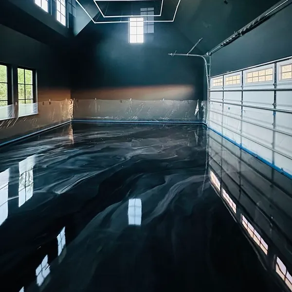 Durable epoxy flooring for warehouse and garage floors
