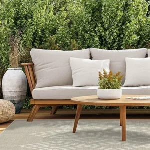 Gemma Natural Lattice Outdoor Performance Rug