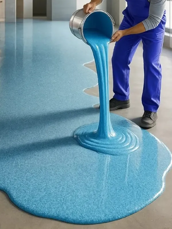 Smooth self-leveling epoxy floor finish in Dubai