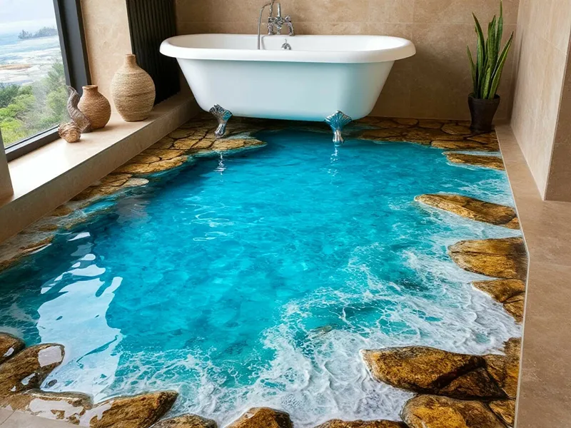 Water-based epoxy floor coating for modern Dubai interiors