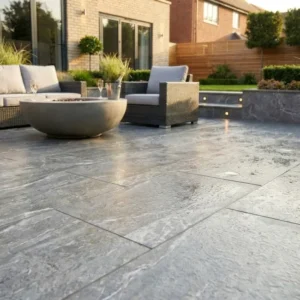 Grey Stone Effect Porcelain Outdoor Slabs